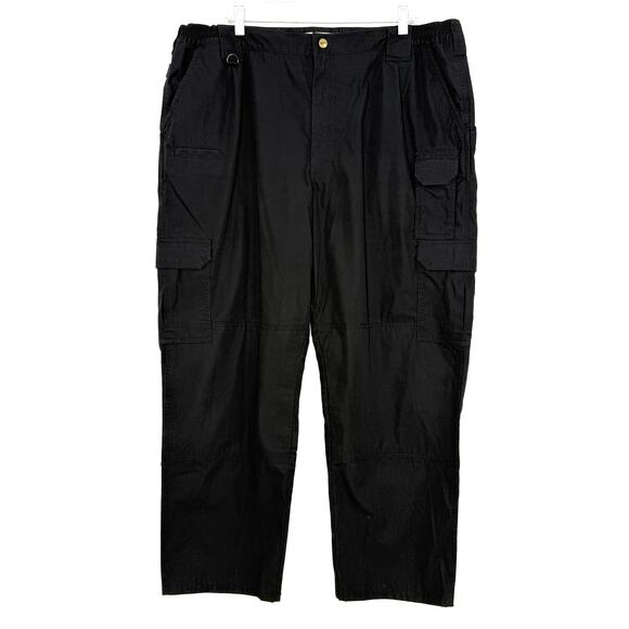 5.11 Tactical Pants Mens 42x30 Black Cargo Ripstop Utility Elastic Waist EDC - Picture 1 of 9